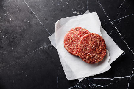 食物 准备 生的 汉堡包 大理石 牛肉 地面 大理石花纹