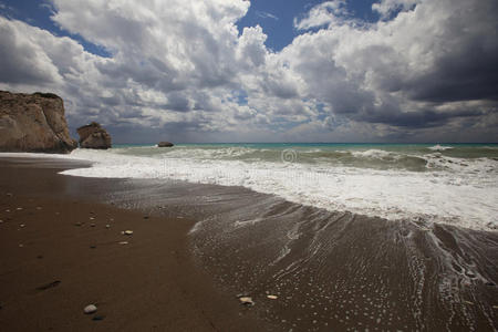 地标 女神 欧洲 海湾 泡沫 塞浦路斯 风景 自然