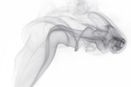 烟灰色白色背景上的灰色烟雾照片