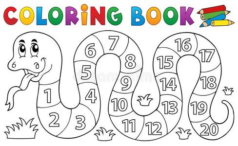 用数字主题着色书蛇照片