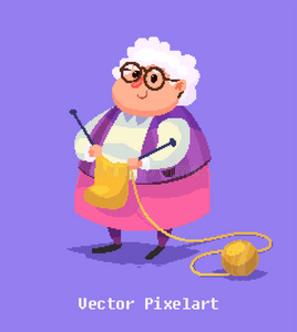 有趣的老妇人角色。 矢量插图。