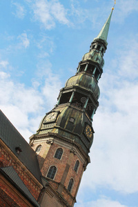 波罗的海 教堂 地标 外观 雕塑 欧洲 城市景观 全景图