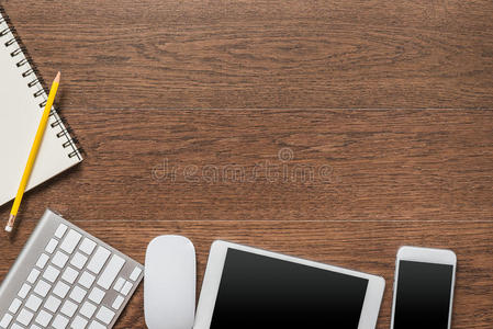 电话 鼠标 公司 简单的 桌面 书桌 办公室 平板电脑 铅笔