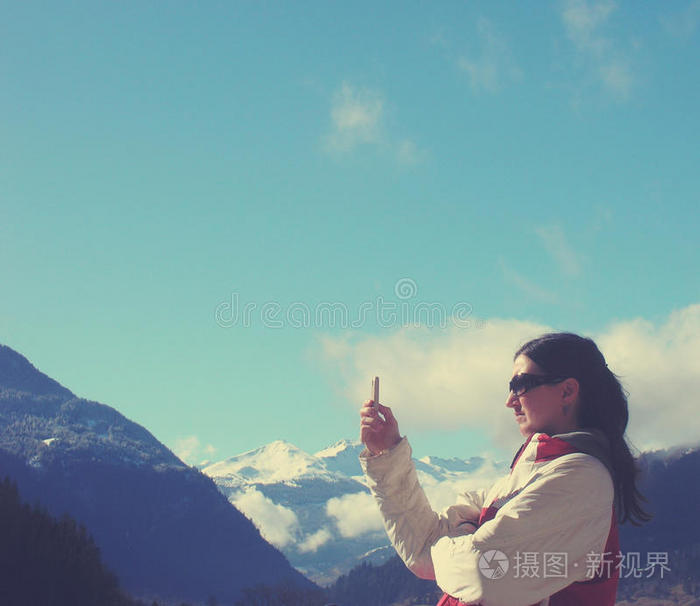 夹克 风景 肖像 季节 轮廓 女孩 阿尔卑斯山 过滤 技术