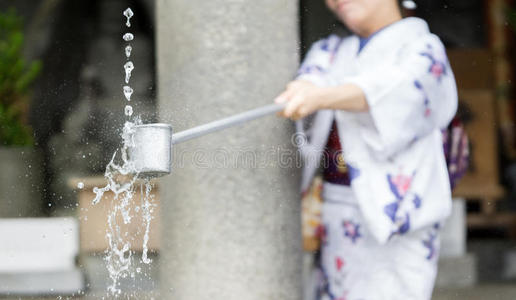 净化 竹子 仪式 春天 放松 神道教 和平 圣地 公园 日本