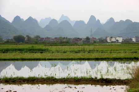 阳朔 瓷器 喀斯特 旅游业 桂林 反射 风景 旅行 亚洲