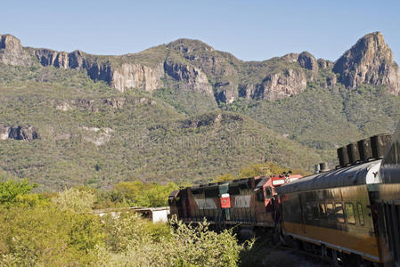 吉娃娃 墨西哥 悬崖 风景 峡谷 马德雷 铁路 火车