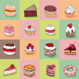 菜单 甜点 松饼 巧克力 照片 食物 圆周率 美味的 插图