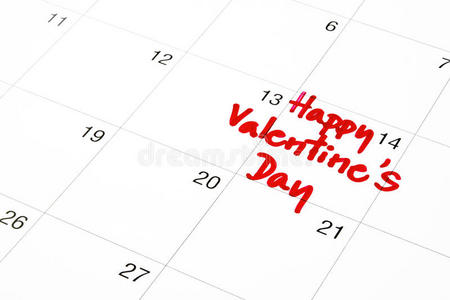 日历上的2月14日，情人节
