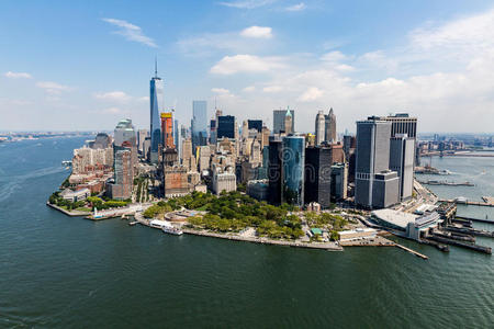 新的 城市 忽略 纽约市 办公室 市中心 中心 天空 直升机