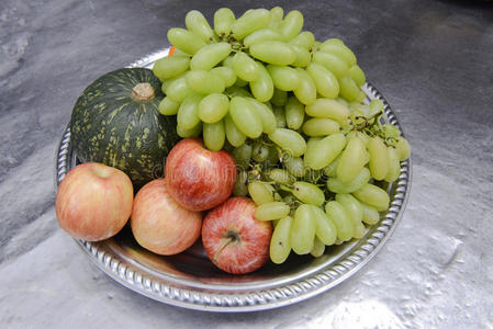 新鲜水果。 混合水果背景。健康饮食，爱水果。