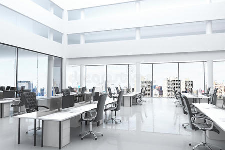 空的 阁楼 计算机 地板 家具 新的 商业 地区 办公室