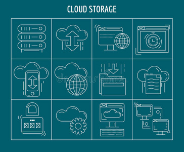 云存储向量组线性图标