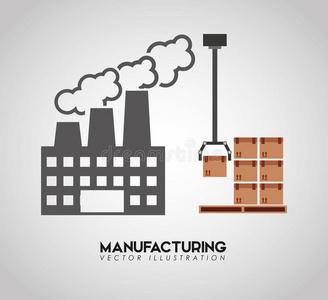 制造业 机器 行业 控制 创新 建筑 偶像 举起 纸箱 工厂