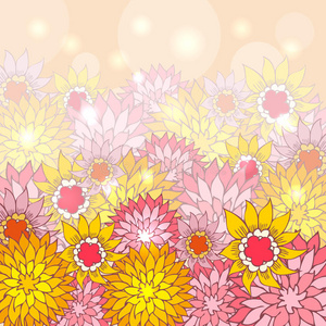 花卉背景与手绘花卉。