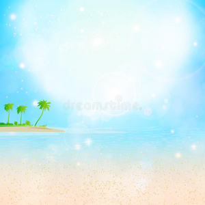 天空 风景 插图 海滩 棕榈 夏天 美丽的 材料 波浪