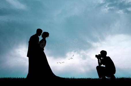 照相机 照片 服务 日落 新娘 无忧无虑的 结婚 男人 情人