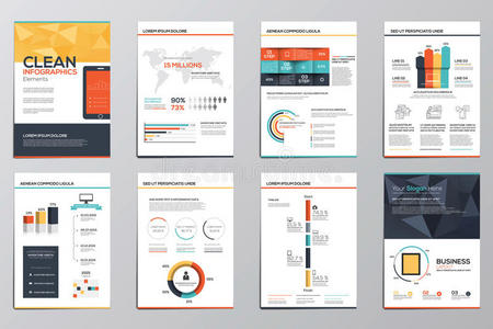 企业小册子的商业信息图表元素