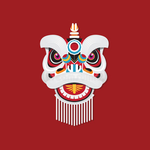 春节礼盒堆头中国新年舞狮头照片