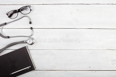 空的 医疗保健 桌面 纸张 装置 诊所 复制 笔记 健康