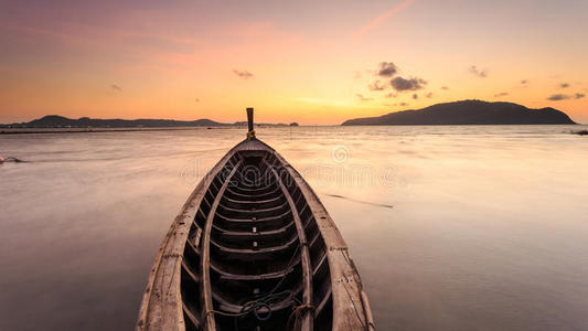 亚洲 风景 黄昏 卡塔 长的 美丽的 颜色 特拉 黎明 海景