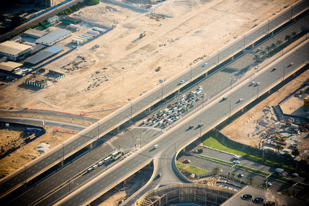 城市景观 运输 天线 物流 城市 开车 连接 迪拜 立交桥