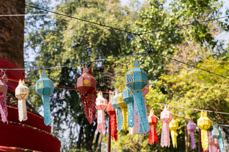 纸张 灯笼 节日 兰纳 亚洲 泰国 纪念碑 文化