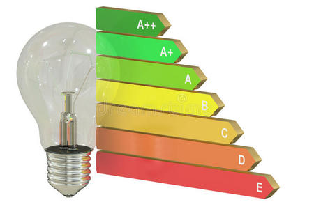 能源效率图与灯的概念