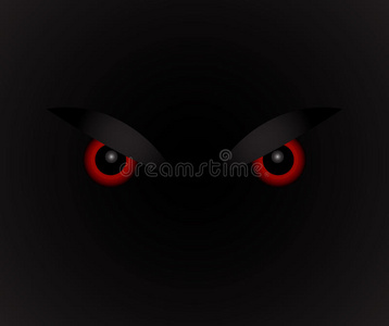 邪恶的危险的眼睛在黑色的背景上照片