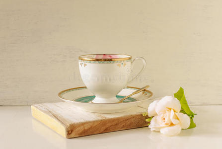 餐具 古董 陶瓷 点心 早晨 英语 美丽的 咖啡馆 玫瑰