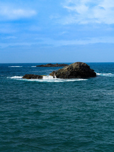 岩石 天空 夏天 风景 海洋 波浪