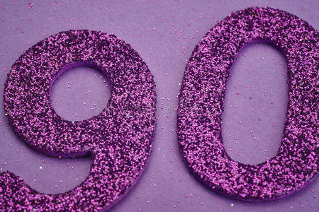 紫色 复古的 五彩纸屑 计数 卡通 年龄 日历 看见 周年纪念日