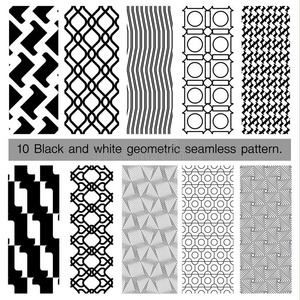 收集黑白几何无缝图案。