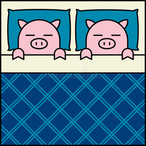 枕头 睡觉 夫妇 卧室 图画 打鼾 粉红色 动物 昼夜节律