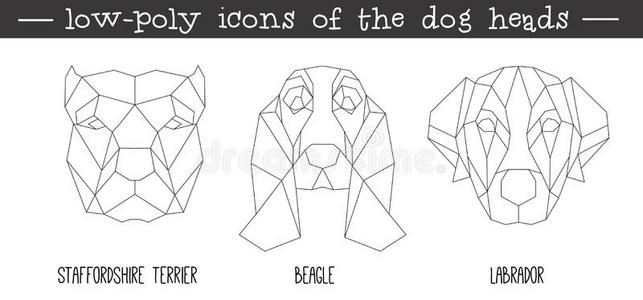 狗头三角形图标集前视图