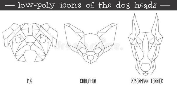 狗头三角形图标集前视图