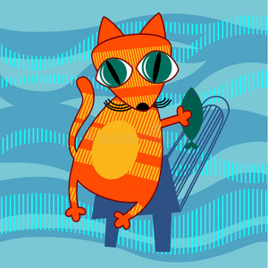 猫卡通宠物爪子, 打印小猫纹理, 宠物庇护矢量海报卡通图片,视觉辅助