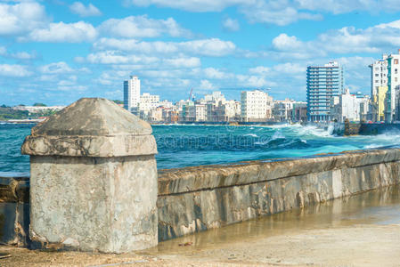 哈瓦那 海滨 城市景观 天际线 海洋 公司 天空 全景图