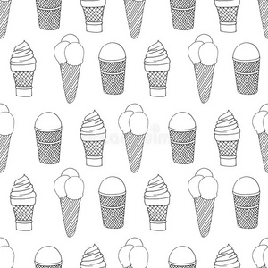 插图 巧克力 甜点 打印 冰淇淋 甜的 圆锥体 纸张 卡通