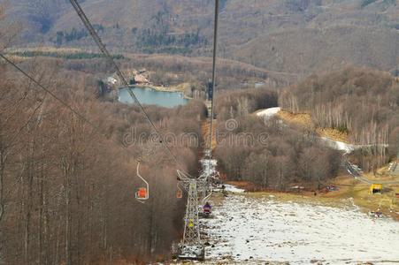 喀尔巴阡山，雪和树