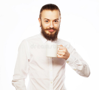 经理 离开 微笑 白种人 打破 办公室 商业 杯子 咖啡