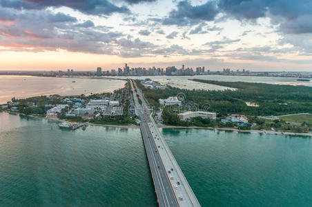 日落 美国 真实的 海岸 天空 海湾 城市 海滩 建筑 房地产