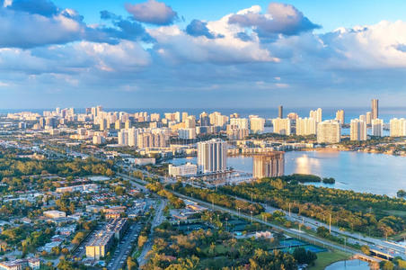 建筑 天线 海岸 日落 风景 海滩 美国 迈阿密 南方 奢侈