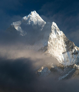 悬崖 明天 营地 喜马拉雅山 范围 傍晚 乡村 珠穆朗玛峰