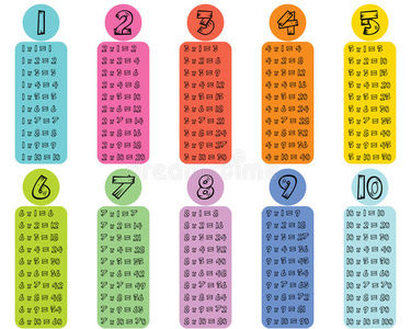 乘法口诀表教师和学生工作的在乘法表采用蒙台梭利学校乘法白色背景上