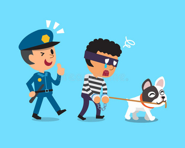 警察抓小偷卡通狗和警察抓小偷照片