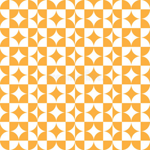 抽象圆形方形图案橙色