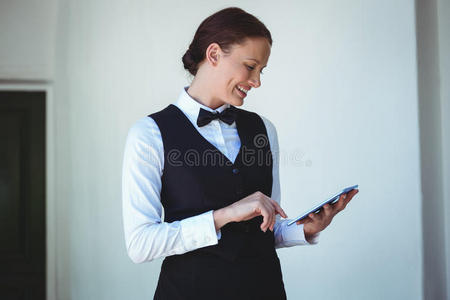 迪克 在室内 衬衫 服务 地窖 计算机 服务器 漂亮的 女商人