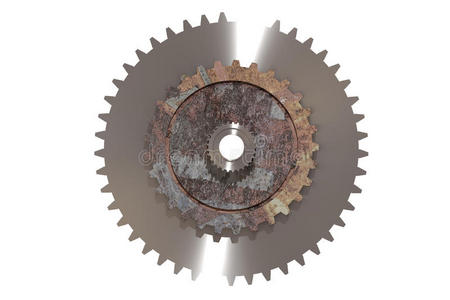 要素 技术 插图 转子 古老的 金属 齿轮 发动机 权力