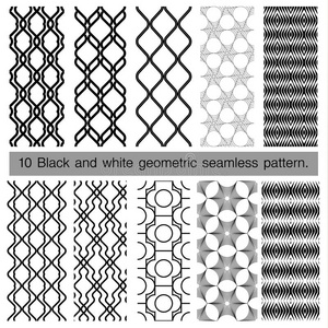 收集黑白几何无缝图案。